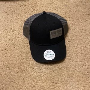 Black and gray Belkin beer hat, never worn snapback